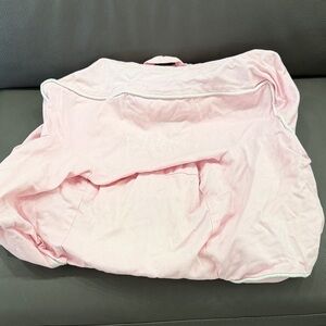 Pottery Barn Kids Pink chair cover with White Trim. With Chloe name on it